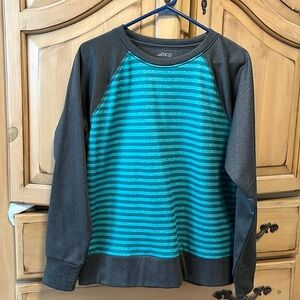 BCG Striped teal and gray Long Sleeve size large Soft